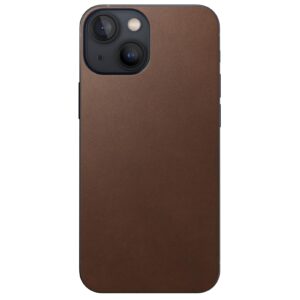 Nomad Leather Skin iPhone 13 Braun