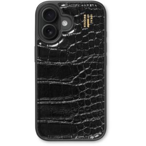 Ideal of Sweden Back Cover Croco iPhone 16 Plus Schwarz