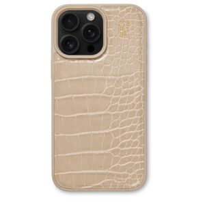 Ideal of Sweden Back Cover Croco iPhone 16 Pro Max Beige